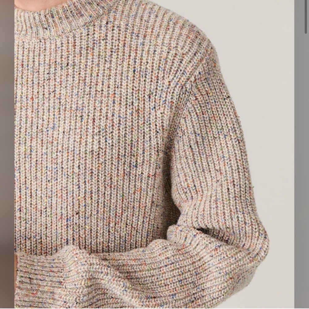 COS Speckled Crew Neck Sweater with Ribbed Texture
